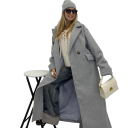 cappotto lungo con bottoni facing